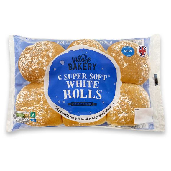 Village Bakery Super Soft White Rolls 6 Pack